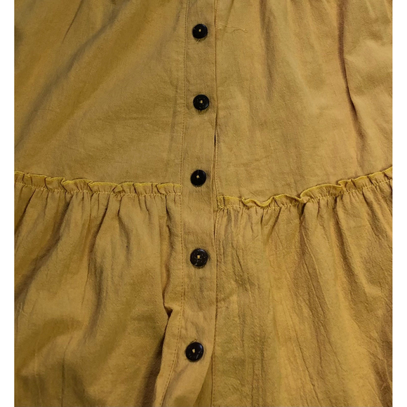 Rotita Mustard Yellow Button Up Sweetheart Neckline Mini Dress - Picture 7 of 10